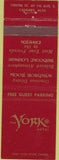 Matchbook Cover - The York Yhotel Calgary AB