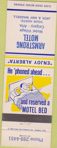 Matchbook Cover - Armstrong Motel Calgary AB