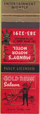 Matchbook Cover - Mundy's Motor Hotel Gold Rush Saloon Hamilton ON