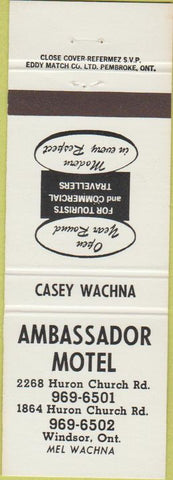 Matchbook Cover - Ambassador Motel Windsor ON