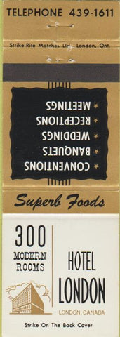 Matchbook Cover - Hotel London ON