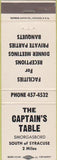 Matchbook Cover - Captain's Table Smorgasbord Syracuse NO STATE
