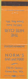 Matchbook Cover - Norm's Bar Restaurant Club Green Bay WI