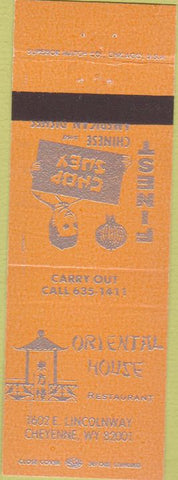 Matchbook Cover - Oriental House Cheyenne WY orange