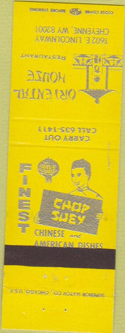 Matchbook Cover - Oriental House Cheyenne WY yellow