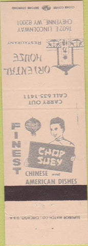 Matchbook Cover - Oriental House Cheyenne WY peach