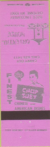 Matchbook Cover - Oriental House Cheyenne WY pink