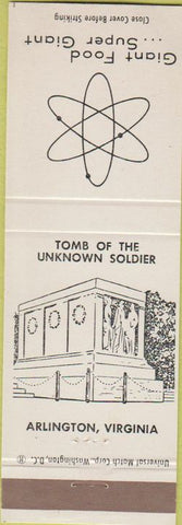 Matchbook Cover - Giant Food Tomb of Unknown Soldier Arlington VA