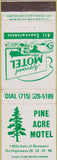 Matchbook Cover - Pine Acre Motel Shawano WI