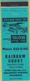 Matchbook Cover - Rainbow Court Colorado Springs CO