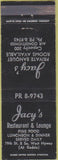 Matchbook Cover - Jacy's Restaurant Lounge Chicago IL