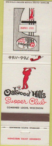 Matchbook Cover - Oakwood Hills Supper Club Golf Combined Locks WI