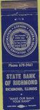 Matchbook Cover - State Bank of Richmond IL WEAR