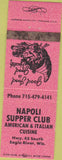 Matchbook Cover - Napoli Supper Club Italian Eagle River WI pink