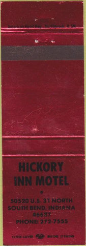 Matchbook Cover - Hickory Inn Motel South Bend IN