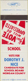 Matchbook Cover - Dorothy J Nice School Board Morgan County OH?