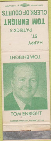 Matchbook Cover - Tom Enright Clerk of Courts WEAR St Patricks reference
