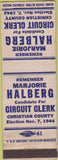 Matchbook Cover - Marjorie Halberg Circuit Clerk Christian County 1944