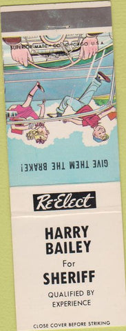 Matchbook Cover - Harry Bailey Sheriff election