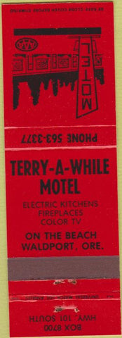Matchbook Cover - Terry A While Motel Waldport OR