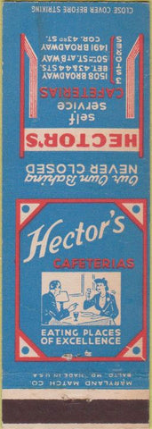 Matchbook Cover - Hector's Cafeterias New York City WEAR