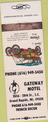 Matchbook Cover - Gateway Motel Grand Rapids MI WEAR