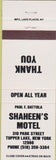 Matchbook Cover - Shaheen's Motel Tupper Lake NY white