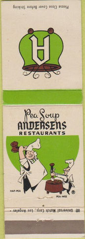 Matchbook Cover - Andersens Pea Soup Restaurant Buellton Santa Maria Salinas CA