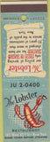 Matchbook Cover - The Lobster Restaurant New York City