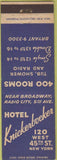 Matchbook Cover - Hotel Knickerbocker New York City