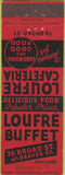 Matchbook Cover - Loufre Cafeteria New York City Federal