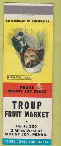 Matchbook Cover - Troup Fruit Market Mount Joy PA WEAR