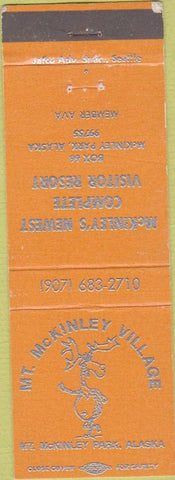 Matchbook Cover - Mount McKinley Village Park AK Visitor Resort