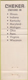 Matchbook Cover - Cheker oil gas IL IN KY MD MI OH PA VA WI chain WEAR