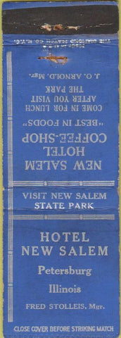 Matchbook Cover - Hotel New Salem Petersburg IL WEAR