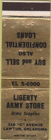 Matchbook Cover - Liberty Army Store Lawton OK WEAR