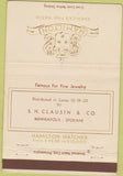 Matchbook Cover - Hamilton Watches Minneapolis MN Spokane WA WORN 40 Strike