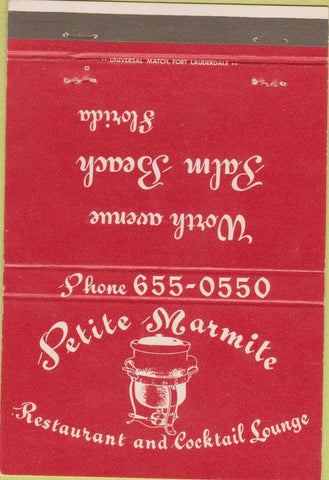 Matchbook Cover - Petite Marmite Restaurant Palm Beach FL 40 Strike