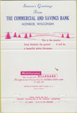 Matchbook Cover - Commercial Savings Bank Monroe WI 40 Strike