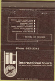 Matchbook Cover - International Tours Leavenworth KS Travel Agency 40 Strike