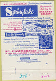 Matchbook Cover - Springlake Dulaney Valley Hammerman Baltimore MD 40 Strike