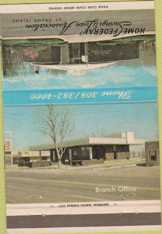 Matchbook Cover - Home Federal Savings Grand Island NE WEAR 40 Strike
