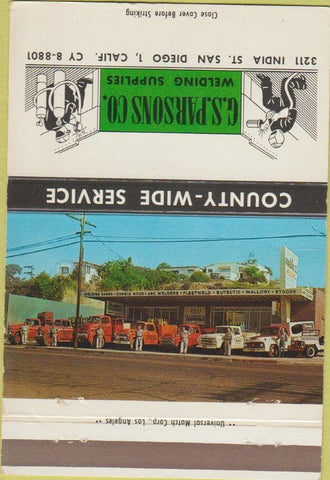 Matchbook Cover - GS Parsons Welding Supply San Diego CA 40 Strike