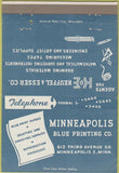 Matchbook Cover - Minneapolis Blue Printing Co MN 40 Strike
