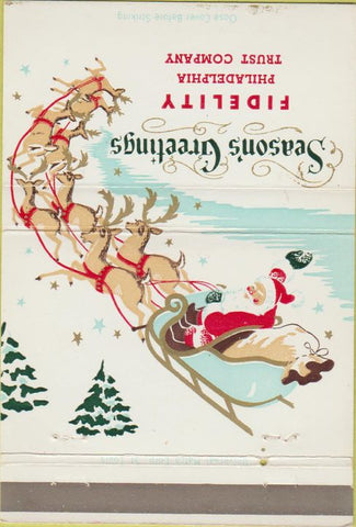 Matchbook Cover - Fidelity Trust Co Philadelphia PA Christmas 40 Strike