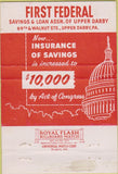 Matchbook Cover - First Federal Savings Upper Darby PA 40 Strike