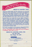 Matchbook Cover - Break O Chicken Tuna San Diego CA CREASE 40 Strike