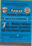 Matchbook Cover - Restaurant Convention San Francisco CA 1974 40 Strike