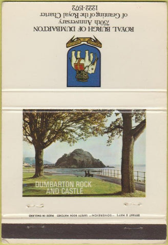 Matchbook Cover - Royal Burgh of Dumbarton UK 40 Strike