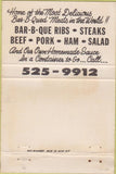 Matchbook Cover - Old Hickory BBQ Pit Albany CA WEAR 40 Strike